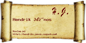 Hendrik János névjegykártya