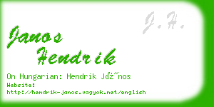 janos hendrik business card